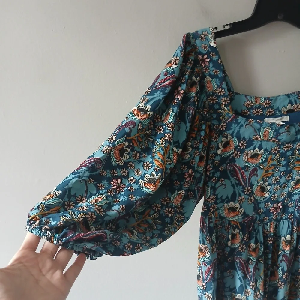 Maurices Women's Size Medium Babydoll Tiered Floral Mini Dress Boho CottageCore
